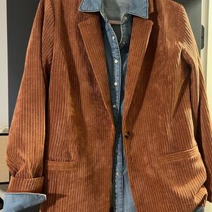 Women's Tan Corduroy Blazer